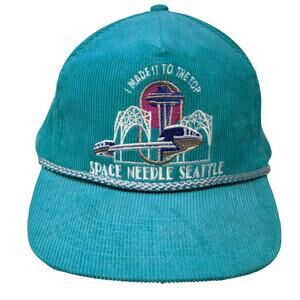 I Made It To The Top Space Needle Seattle Snapback Rope Hat Blue One Size